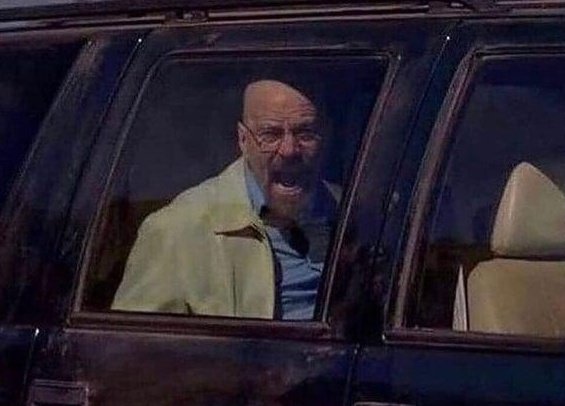 Walter White Screaming At Hank blank meme template