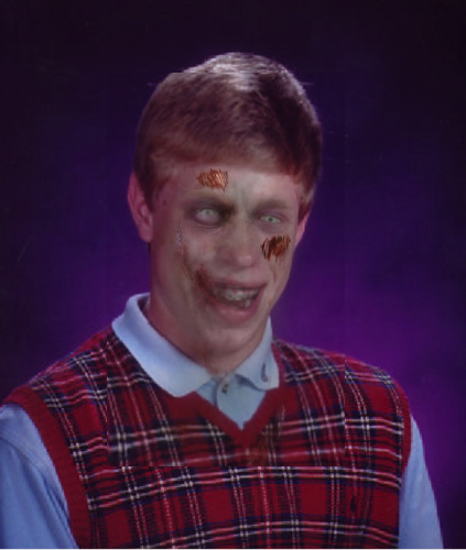Zombie Bad Luck Brian blank meme template