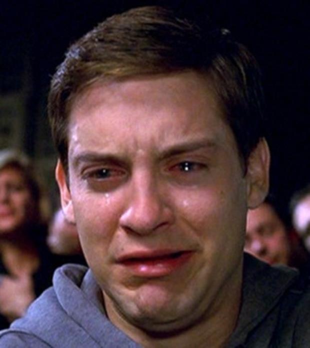 crying peter parker blank meme template