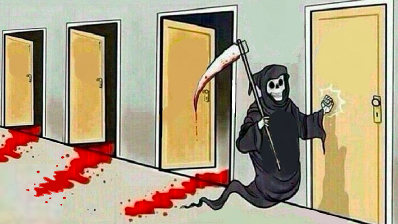 death knocking at the door blank meme template