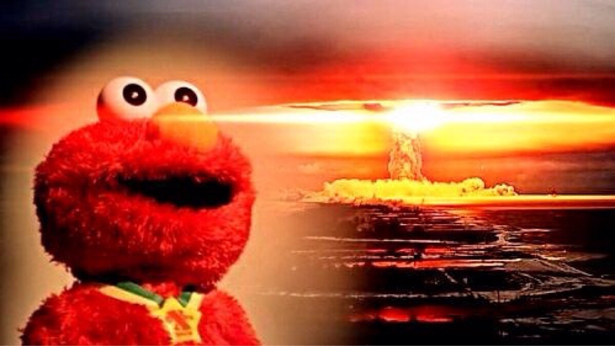 Elmo Nuclear Explosion blank meme template