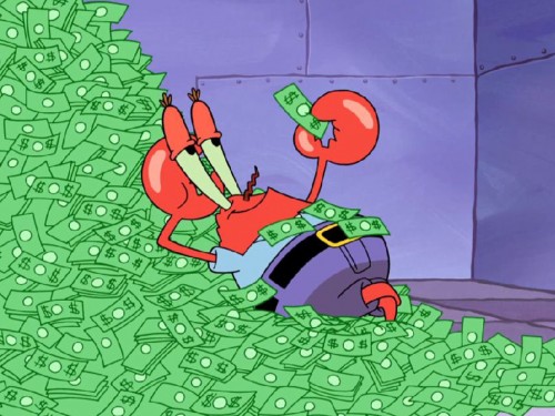 Mr Krabs Money blank meme template