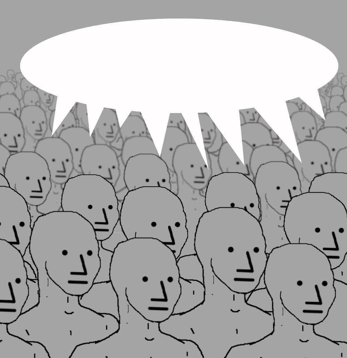 Npc-crowd blank meme template