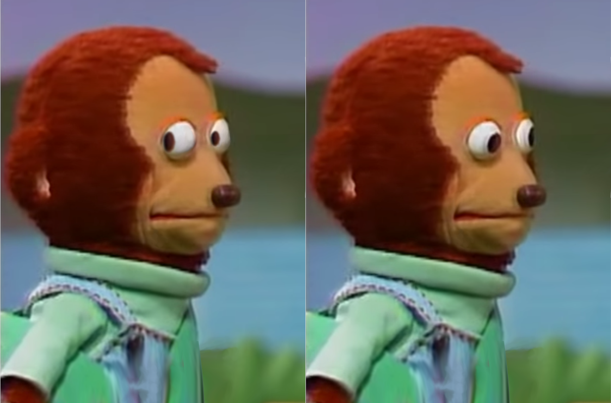 puppet Monkey looking away blank meme template