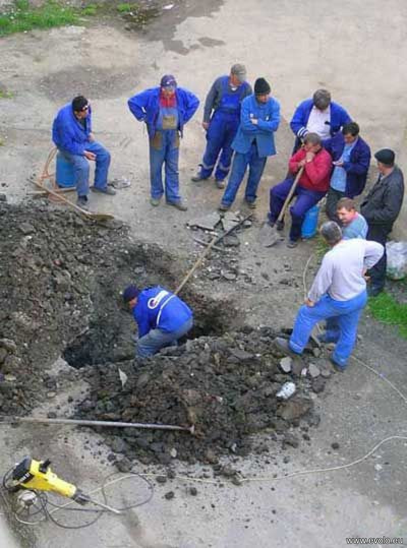 single worker digging hole blank meme template