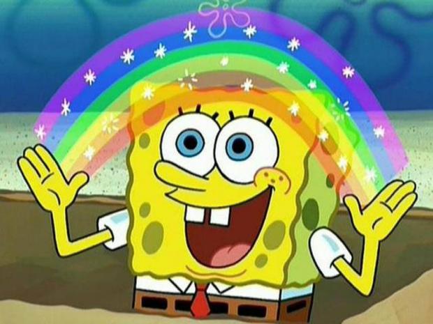 spongebob rainbow blank meme template