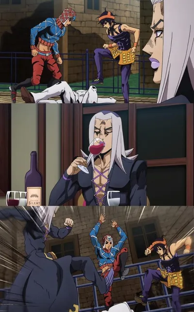 Abbacchio Joins the Kicking blank meme template