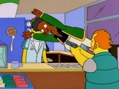 Apu takes bullet blank meme template