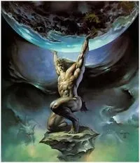 Atlas holding Earth blank meme template