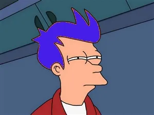 Blue Futurama Fry blank meme template