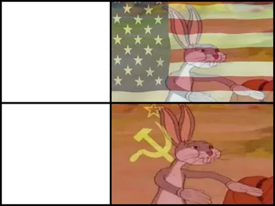 Capitalist and communist blank meme template