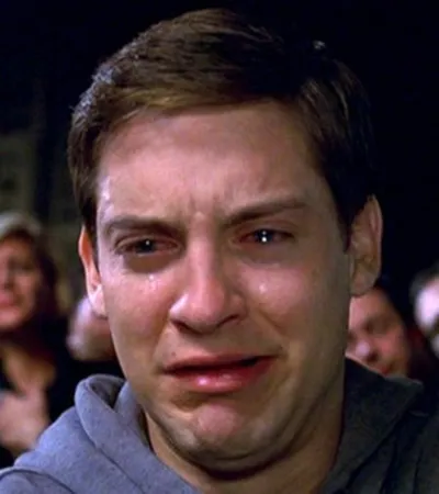 crying peter parker blank meme template