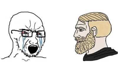 crying wojak vs chad blank meme template