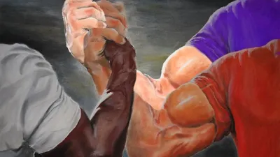 Epic Handshake Three Way blank meme template