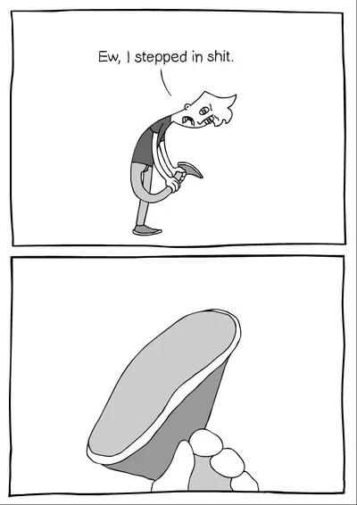 Ew, i stepped in shit blank meme template