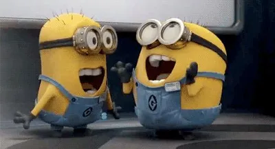 Excited Minions blank meme template