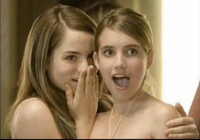 Girls whispering blank meme template