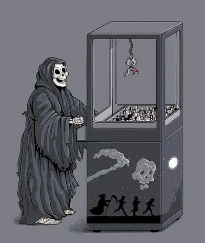 Grim Reaper Claw Machine blank meme template