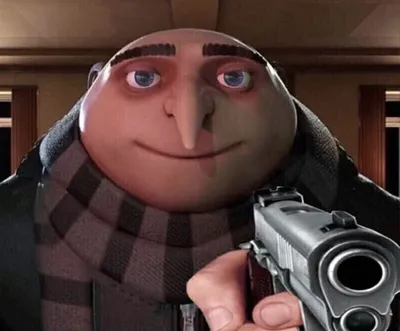 Gru Gun blank meme template