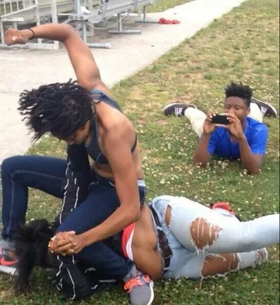Guy recording a fight blank meme template