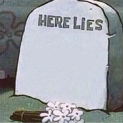 Here Lies Spongebob Tombstone blank meme template