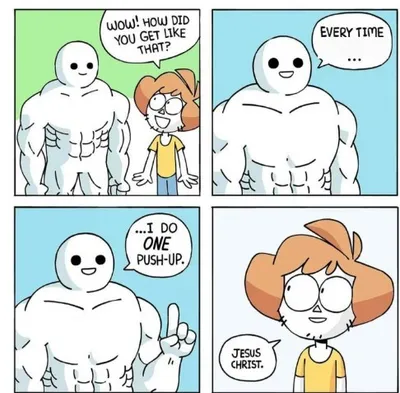I do ONE Push-Up blank meme template