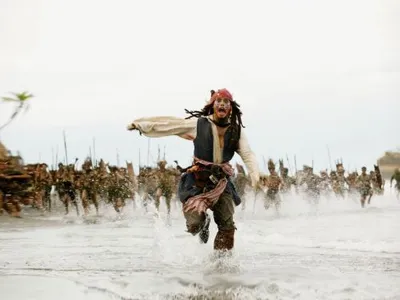 Jack Sparrow Being Chased blank meme template