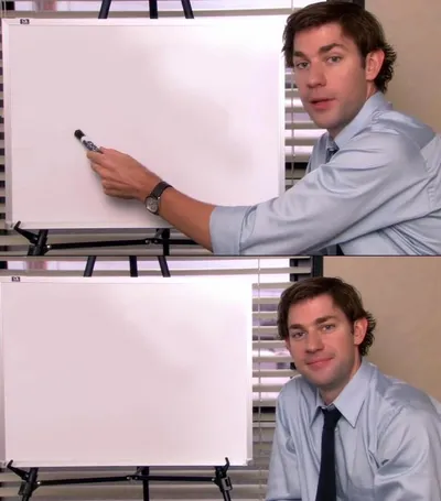 Jim Halpert Explains blank meme template