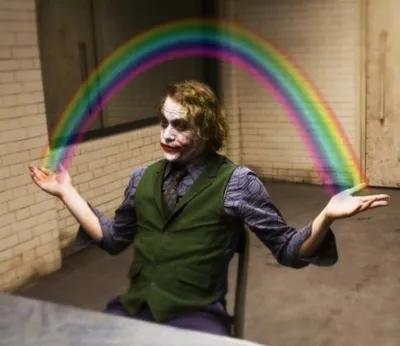 Joker Rainbow Hands blank meme template