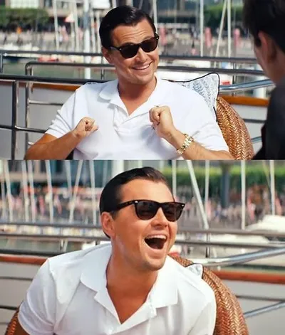 Leonardo Dicaprio Wolf Of Wall Street blank meme template