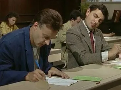 Mr bean copying blank meme template