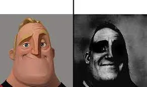Normal and dark mr.incredibles blank meme template