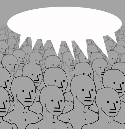 Npc-crowd blank meme template