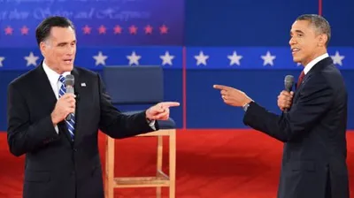 Obama Romney Pointing blank meme template