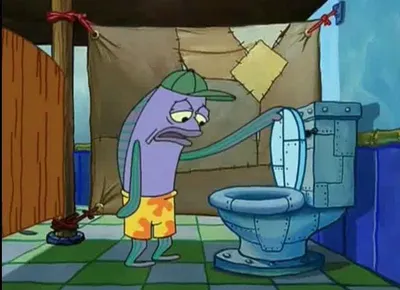 oh thats a toilet spongebob fish blank meme template