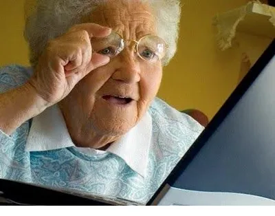 old lady at computer blank meme template