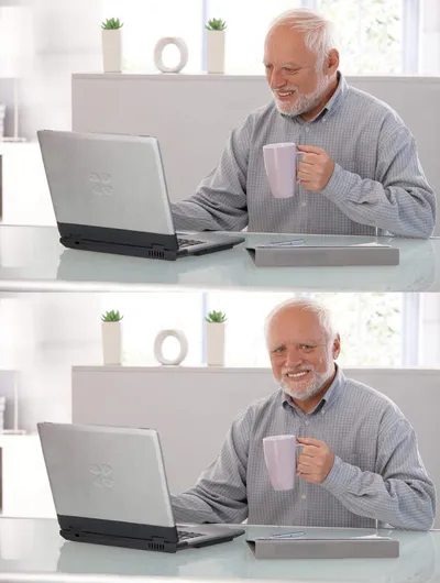 Old man cup of coffee blank meme template