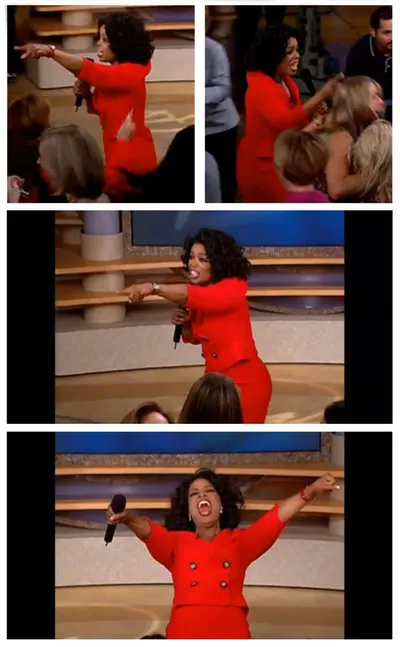 Oprah You Get A Car Everybody Gets A Car blank meme template