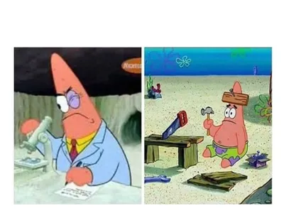 Patrick Scientist vs. Nail blank meme template