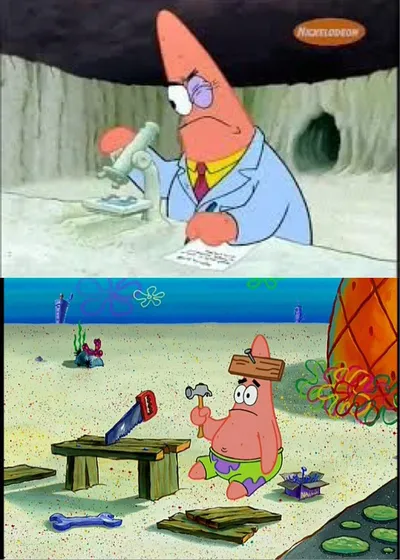 PAtrick, Smart Dumb blank meme template