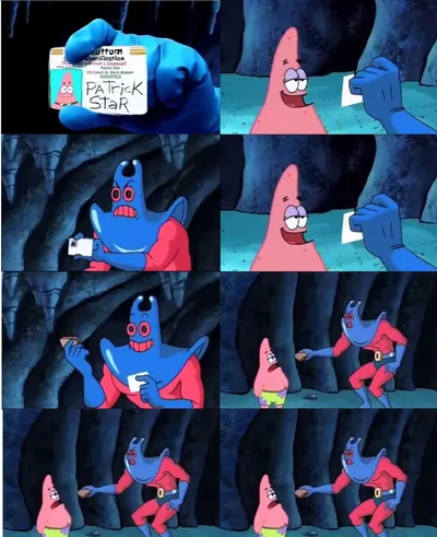 Patrick Star and Man Ray blank meme template