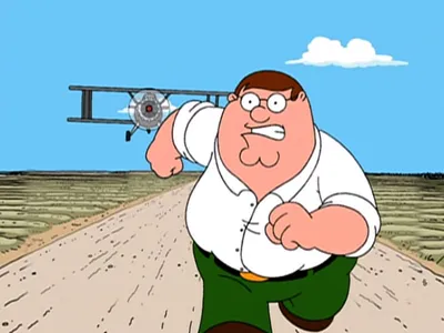 Peter Griffin running away blank meme template