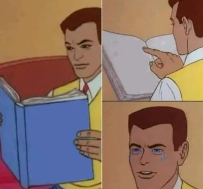 Peter Parker Reading Book & Crying blank meme template