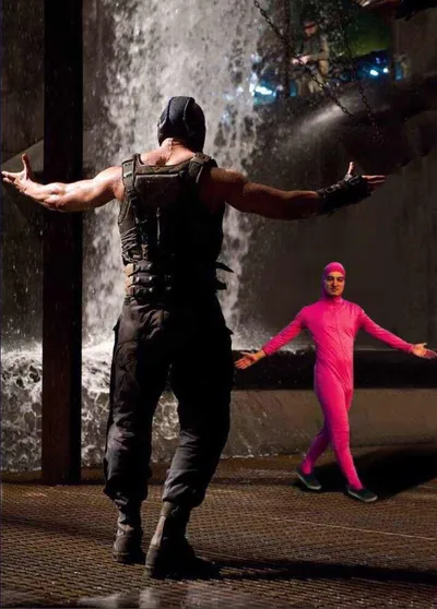 Pink Guy vs Bane blank meme template