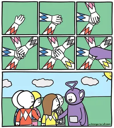 Power Ranger Teletubbies blank meme template
