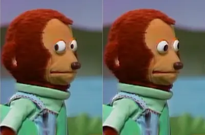 puppet Monkey looking away blank meme template
