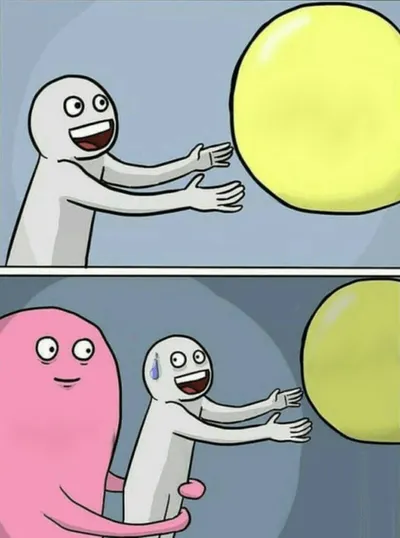 Running Away Balloon blank meme template