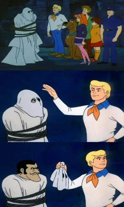 Scooby Doo Unmasking blank meme template