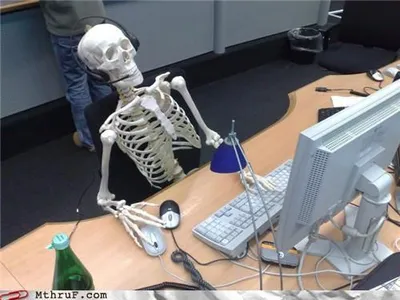 Skeleton Computer blank meme template