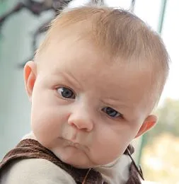 Skeptical Baby blank meme template
